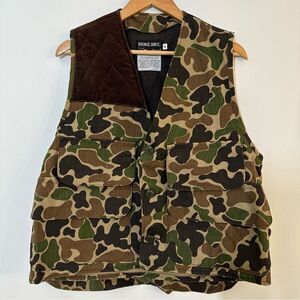 Redhead Bone Dry Vest Mens Medium Green Camo Corduroy Bird Hunt Game Pouch